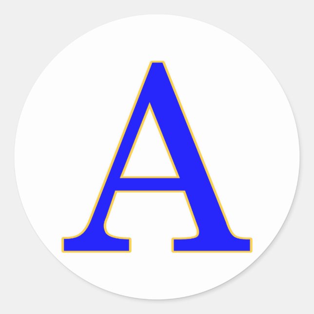Blue Letter A  Sticker (Front)