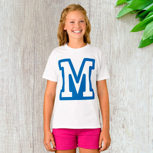 Blue Letter M Girls  T-Shirt