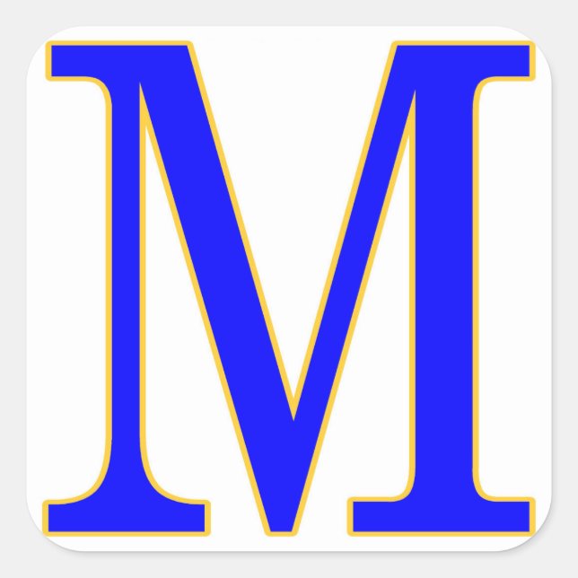 Blue Letter M Sticker (Front)