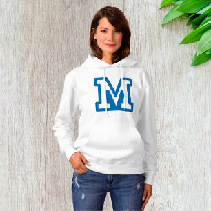 Blue Letter M Womens Hoodie