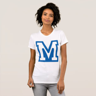 Blue Letter M Womens T-Shirt