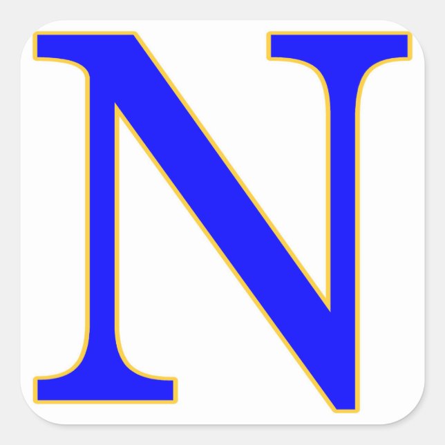 Blue Letter N Sticker (Front)