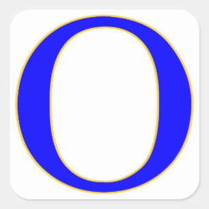 Blue Letter O Sticker