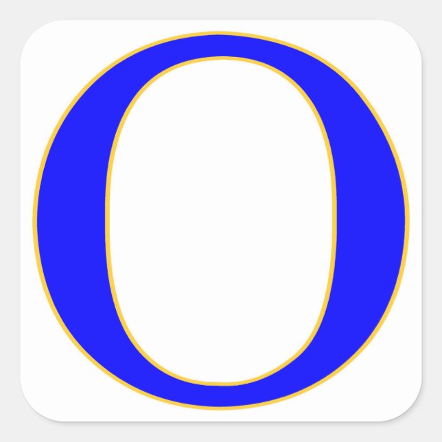 Blue Letter O Sticker (Front)