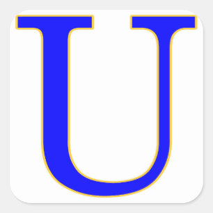 Blue Letter U Sticker