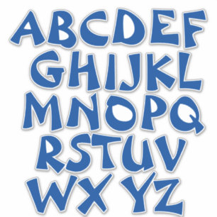 Blue Letters White Alphabet Wall