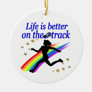 BLUE LIFE IS BETTER ON THE TRACK DESIGN CERAMIC TREE DECORATION