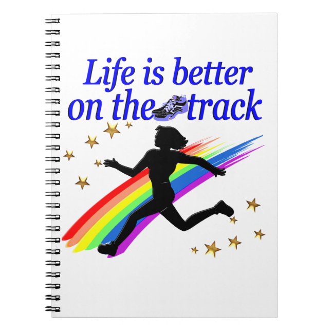 BLUE LIFE IS BETTER ON THE TRACK DESIGN NOTEBOOK (Front)