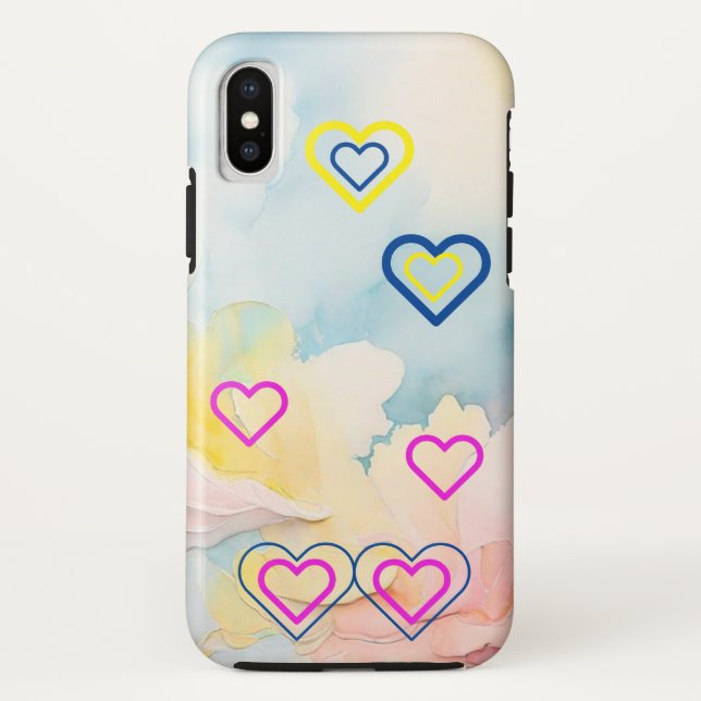 Blue Light and Hearts iPhone / iPad case (Back)