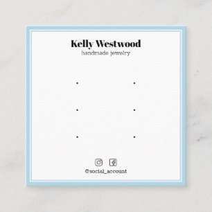 BLUE LIGHT BORDER EARRING DISPLAY LOGO SOCIAL SQUARE BUSINESS CARD