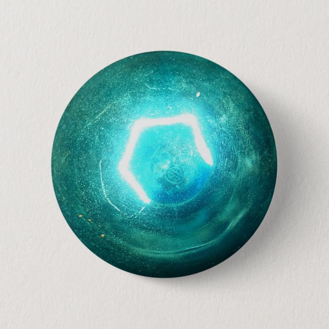 Blue Light Bulb 6 Cm Round Badge (Front)