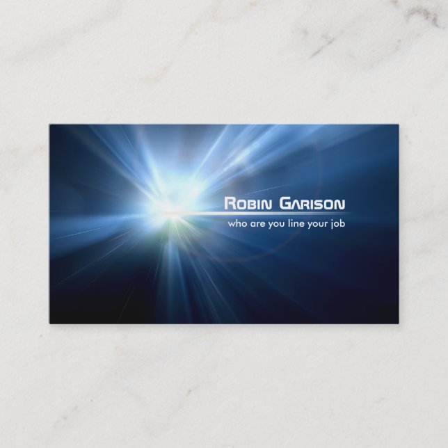 blue light business card (Front)