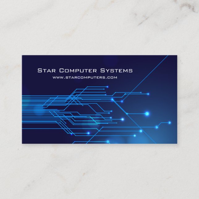 Blue Light Circuits5 Computer Repair Business Card (Front)