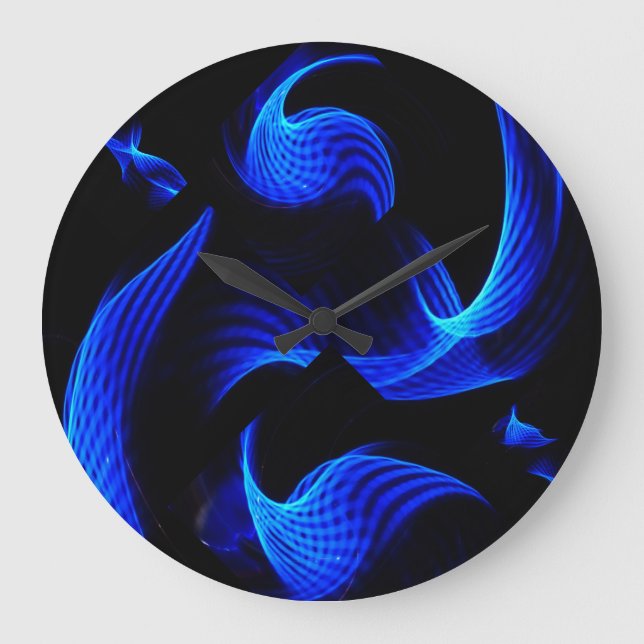 Blue Light Extravaganza Wall Clock (Front)