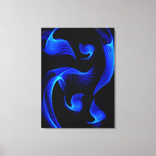 Blue Light Extravaganza Wrapped Canvas Print