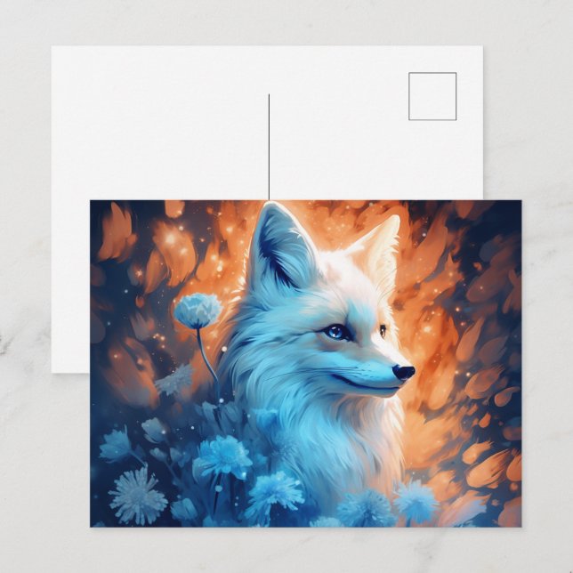 Blue Light Fox Postcard (Front/Back)