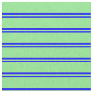 Blue & Light Green Stripes/Lines Pattern Fabric