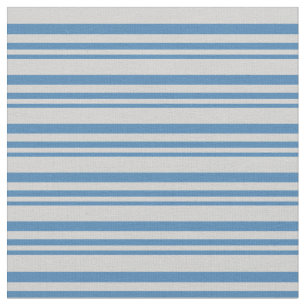 Blue & Light Grey Coloured Striped/Lined Pattern Fabric