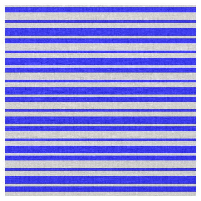 Blue & Light Grey Coloured Striped Pattern Fabric (Close Up)