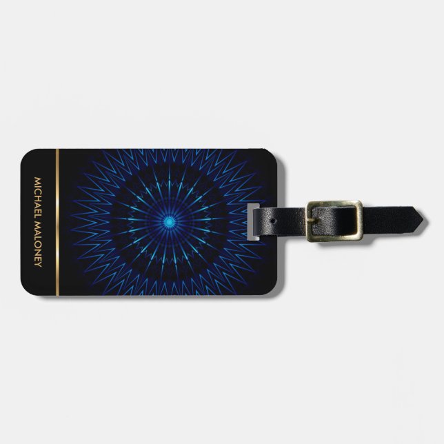 Blue Light Mandala Luggage Tag (Front Horizontal)