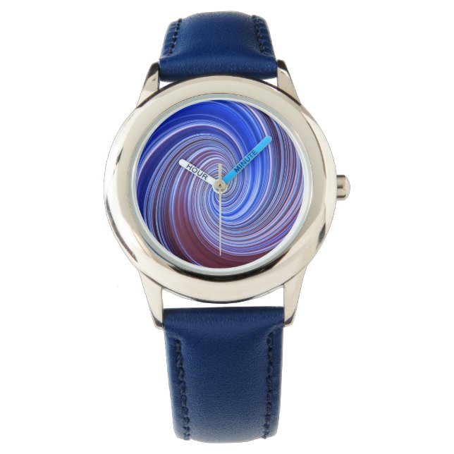 Blue Light Paint Swirl Watch (Front)