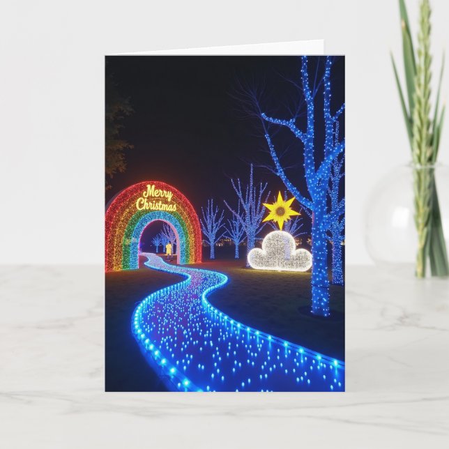 Blue Light Path Christmas Card (Front)