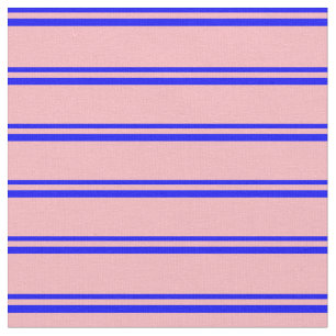 Blue & Light Pink Coloured Striped Pattern Fabric