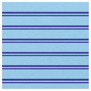 Blue & Light Sky Blue Coloured Pattern of Stripes Fabric