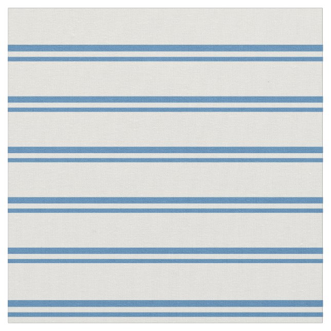 Blue & Light Yellow Striped Pattern Fabric (Close Up)
