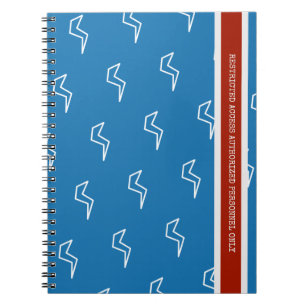 Blue Lightning Bolt Professional Construction  Notebook