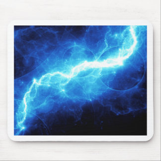 Blue lightning mouse pad