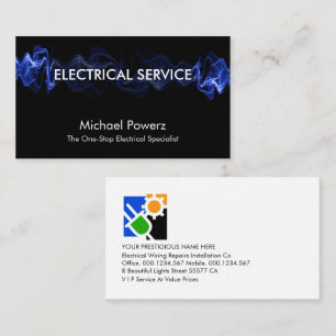 Blue Lightning Powers Electrical Service Business Card