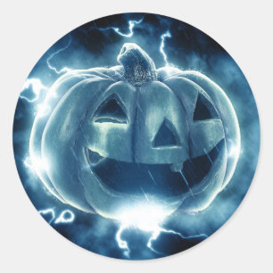 blue lightning pumpkin stickers