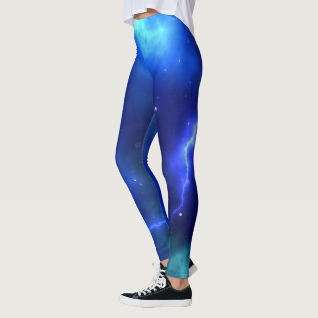 Blue Lightning Storm Leggings (Left)