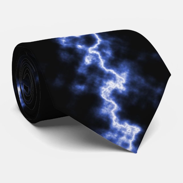 Blue Lightning Tie (Rolled)
