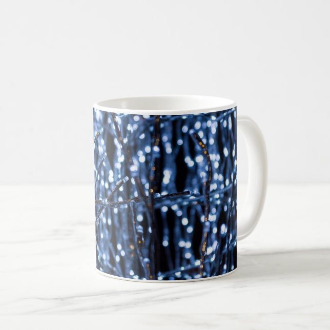 Blue Lights Abstract Coffee Mug (Front Right)