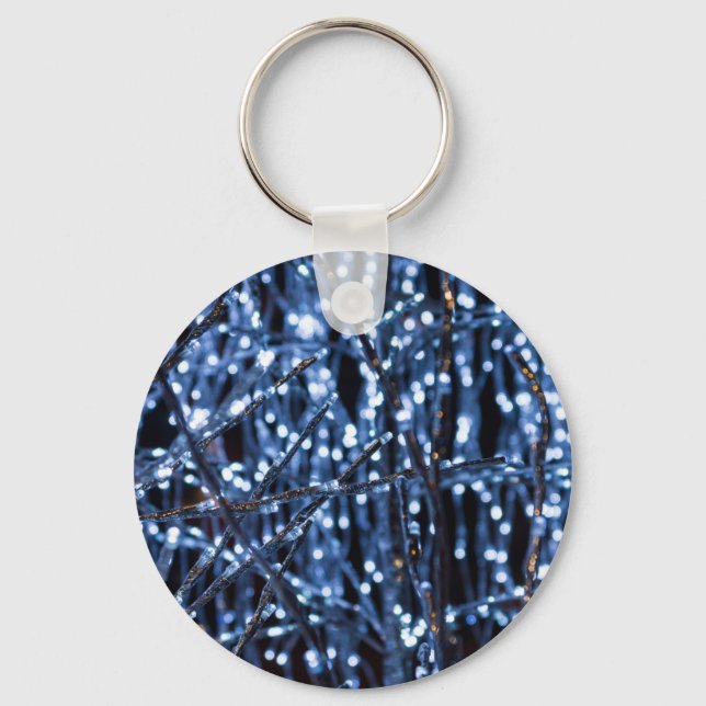 Blue Lights Abstract Key Ring (Front)