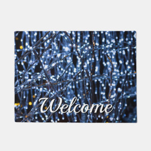 Blue Lights Abstract Welcome Doormat