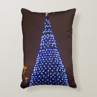 Blue lights Christmas tree Decorative Cushion