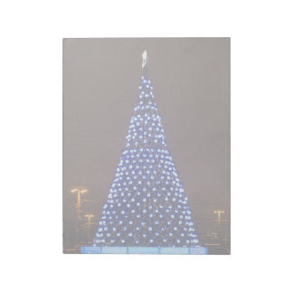 Blue lights Christmas tree Notepad