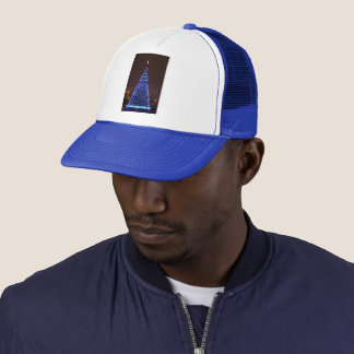 Blue lights Christmas tree Trucker Hat