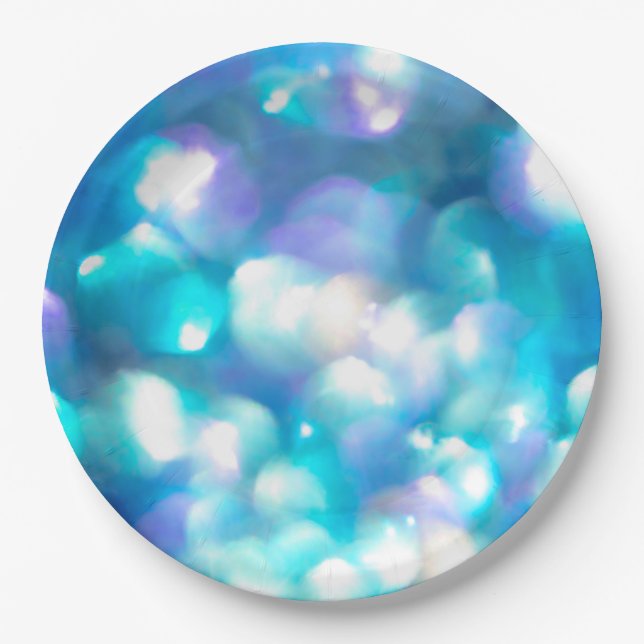 Blue Lights Paper Plates (Front)
