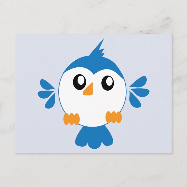 Blue Lil' Bird Postcard (Front)