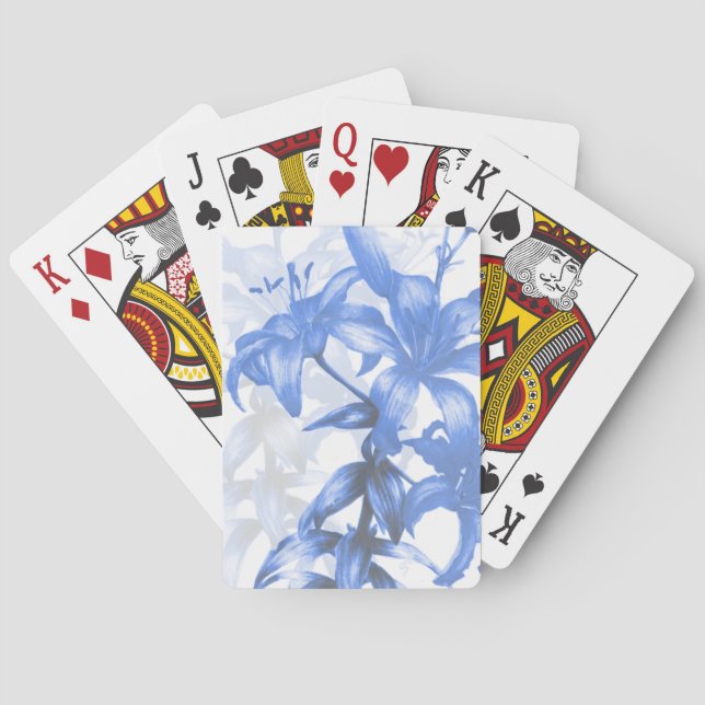 Blue lilies fine art playing cards (Back)