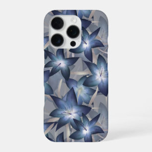 Blue lilies iPhone 16 pro case