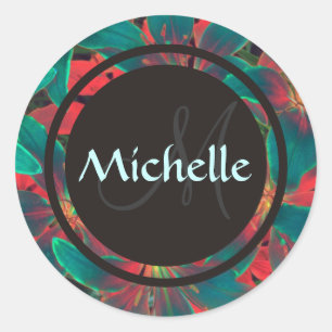 Blue Lilies Monogram & Name Sealer / Sticker