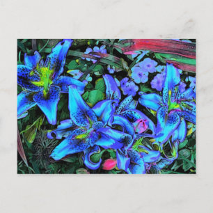 Blue Lilies Postcard