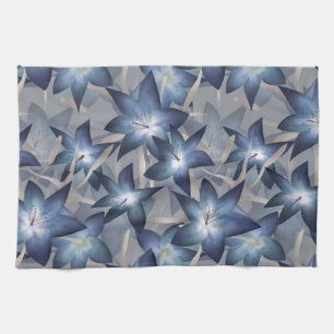 Blue lilies tea towel