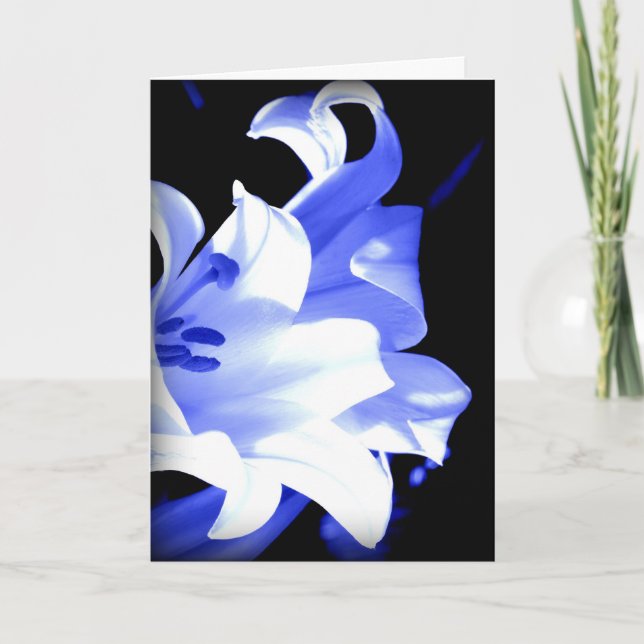 Blue lily Birthday card (Front)