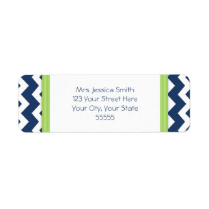 Blue Lime Chevrons Custom Return Address Labels